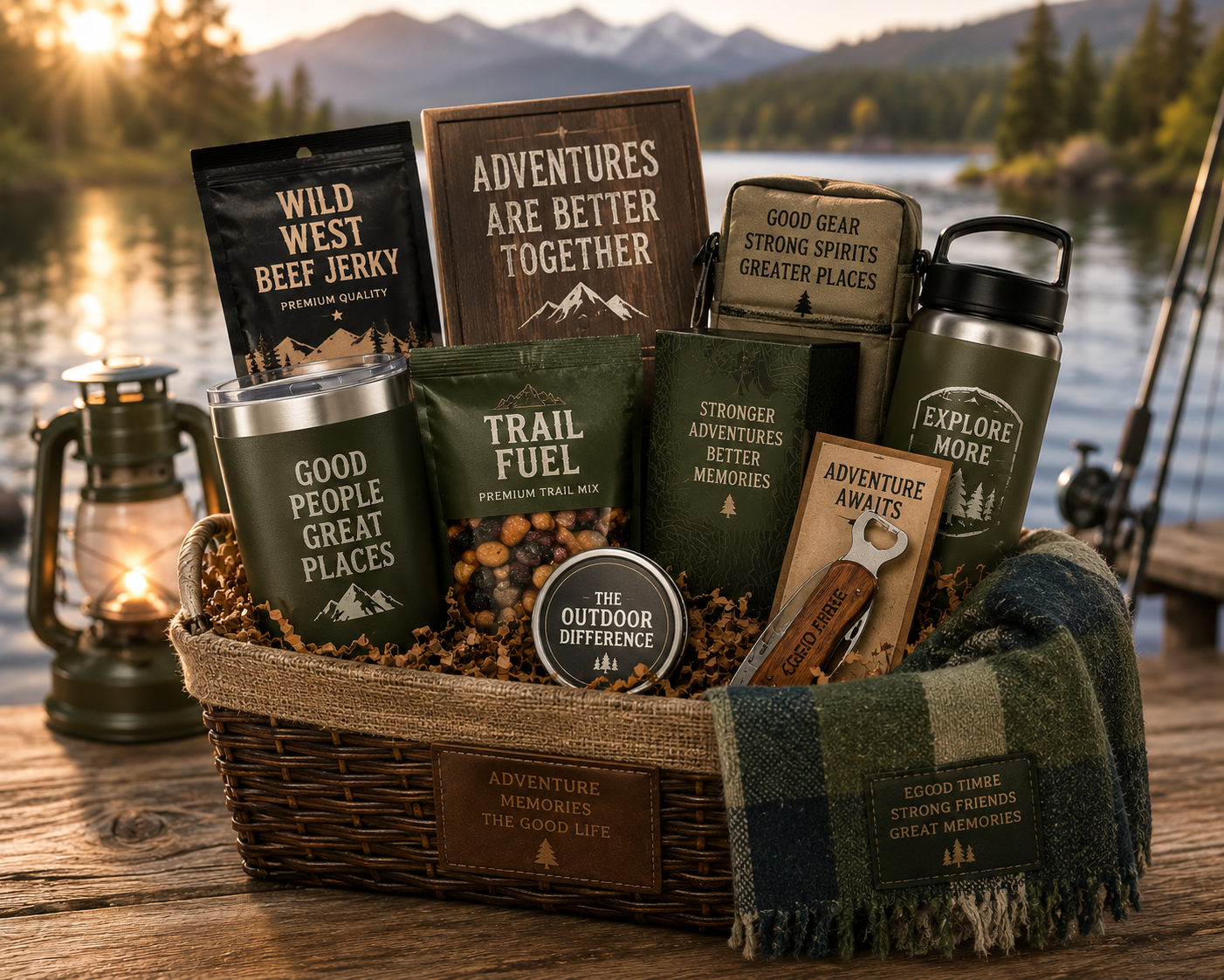 Outdoor and lifestyle gift basket